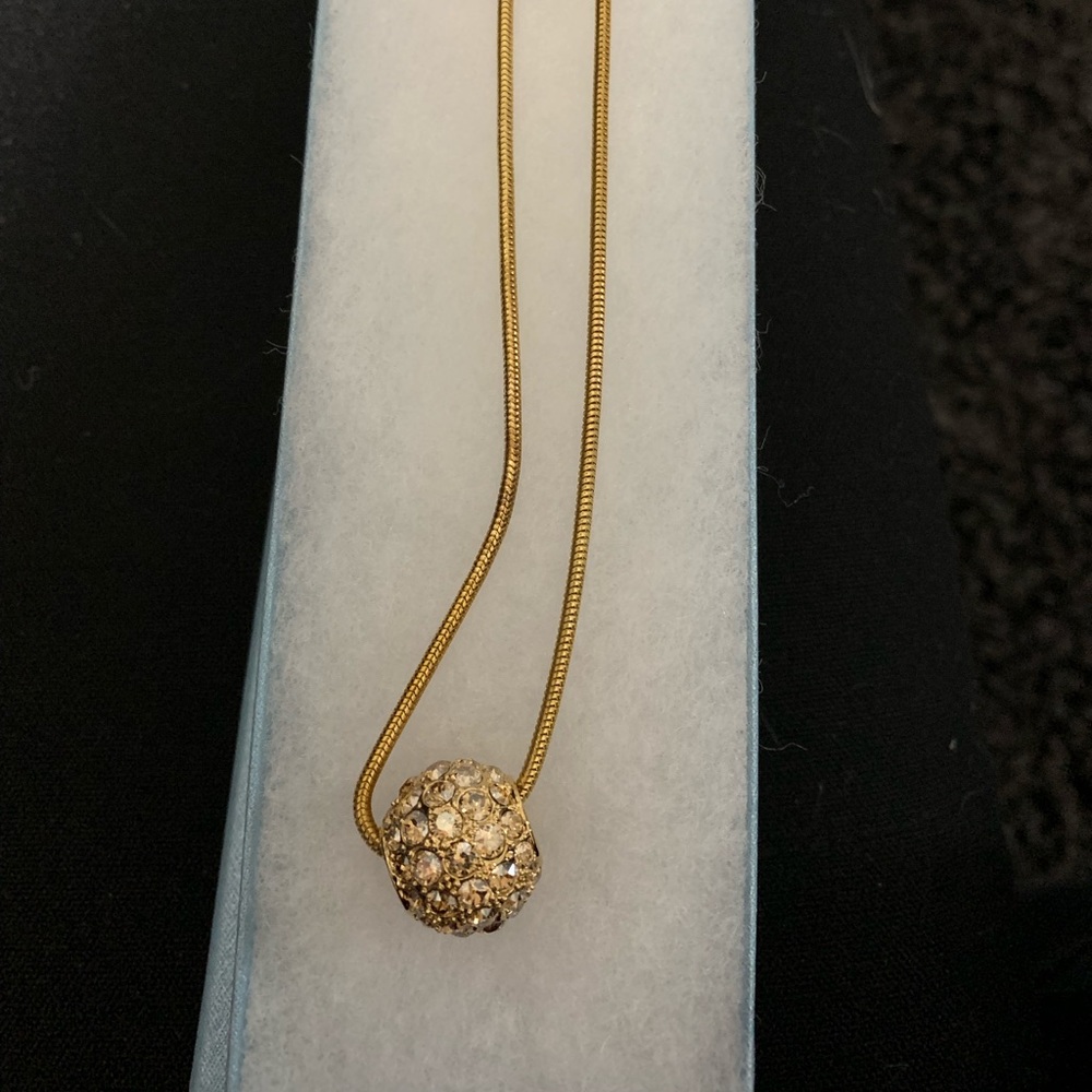 Gold Pave Ball Pendant